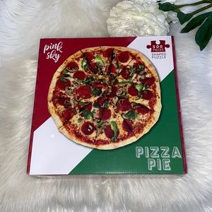Sealed Pink Sky Pizza Pie Shaped Jinsaw puzzle Puzzle 20” Diameter 500 pc